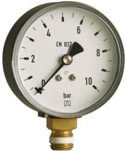 Afriso Manometer 0-10 Bar, Senkrecht 63564 Gehäuse 80mm Durchmesser, 1/2" Anschluss