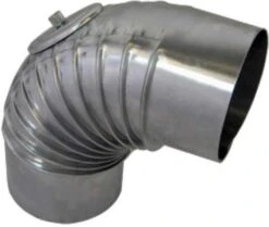 Bertrams Alu Bogen 14BG90-110KV 90°, Ø 110 X 1 Mm, Gerippt, Mit Kontrollverschluss