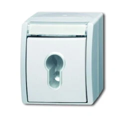 Universal Busch Jaeger Schlüsselschalter 2733 SLW-54 Alpinweiß Aufputz Ocean Aus, 1 Polig