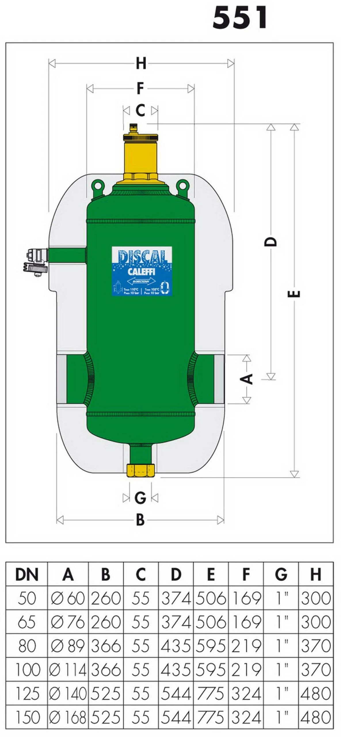 Caleffi Discal Mikroblasenabscheider 551103 DN 100, Stahl-Gehäuse, Schweißanschlüsse, Mit Isolierung 2 Caleffi Discal Mikroblasenabscheider 551103 DN 100, Stahl-Gehäuse, Schweißanschlüsse, Mit Isolierung – Bild 2