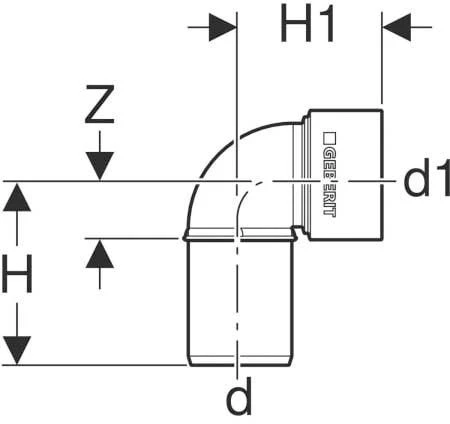 Geberit Silent PP Anschlussbogen 390283141 DN 50, 50/46 Mm, 90Grad, Schalloptimiert, Mit Schutzdeckel 2 Geberit Silent PP Anschlussbogen 390283141 DN 50, 50/46 Mm, 90Grad, Schalloptimiert, Mit Schutzdeckel – Bild 2