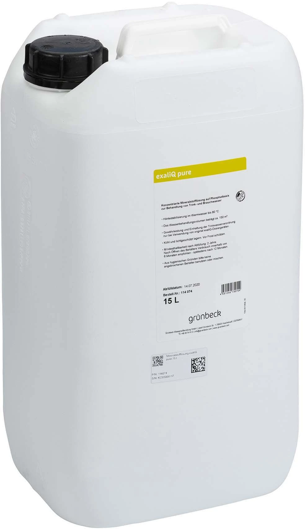 Grünbeck ExaliQ Mineralstofflösung 114074 Pure, 15 Liter Kanister 1 Grünbeck ExaliQ Mineralstofflösung 114074 Pure, 15 Liter Kanister