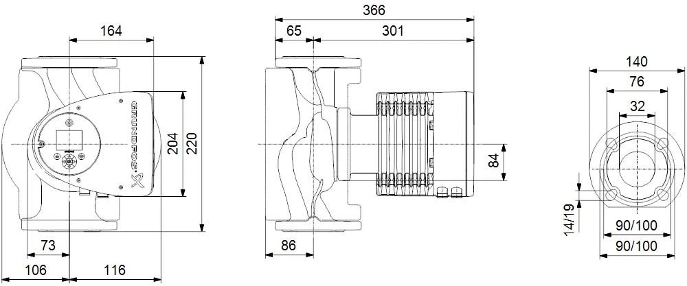 Grundfos Umwälzpumpe 97924733 Edelstahl, 40-180FN, 250 Mm, PN 6/10 2 Grundfos Umwälzpumpe 97924733 Edelstahl, 40-180FN, 250 Mm, PN 6/10 – Bild 2