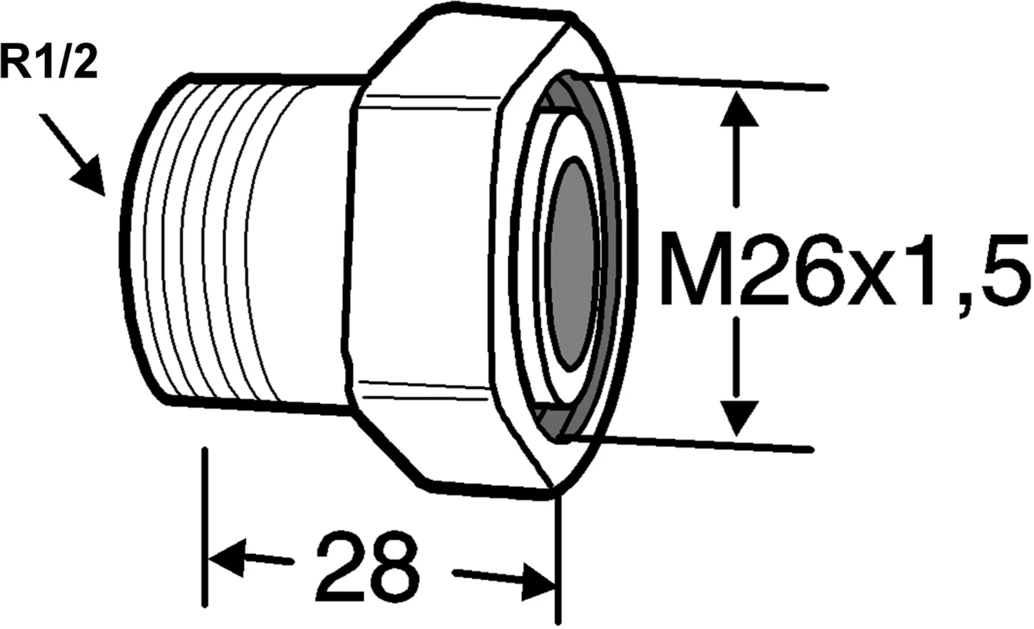 Heimeier Heizkörper-Anschlussverschraubung 50720115 R 1/2xM 26, Für RADIETT-U, AMETAL, Vernickelt 2 Heimeier Heizkörper-Anschlussverschraubung 50720115 R 1/2xM 26, Für RADIETT-U, AMETAL, Vernickelt – Bild 2