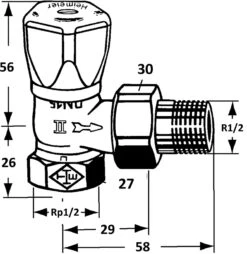 Heimeier Heizkörper-Regulierventil 0121-02.500 DN 15, Eck, Rotguss Vernickelt, Mit Voreinstellung -Werkzeug Angebote Heimeier Heizkoerper Regulierventil 0121 02.500 DN 15 Eck Rotguss vernickelt mit Voreinstellung 1