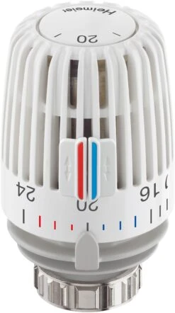 Heimeier K Thermostat-Kopf 6000-00.600 Clips/Einstellskala Temperaturwert, Weiß, Standard