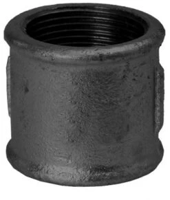 Hermann Schmidt Temperguss 270 Muffe 14270040 DN 40, 1 1/2", IG/IG, Schwarz