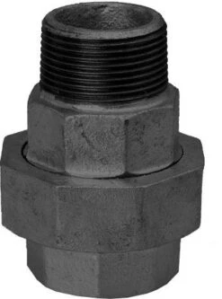 Hermann Schmidt Temperguss 341 Verschraubung 14341015 DN 15, 1/2", Konisch Dichtend, IG/AG, Schwarz