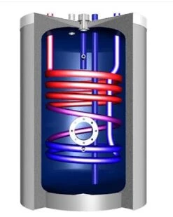 Jura-Therm Hochleistungs-Unterstellspeicher 821120 Typ 120, Emailliert, Silber