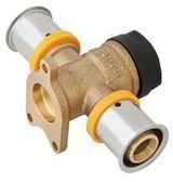 KAN-therm KAN-press 6in1 Wandscheibe 1009285057 20 Mm X 1/2 IG X 20 Mm, Messing, Durchgang, 3 Befestigungslaschen