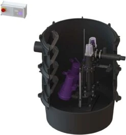 Kessel Aqualift Pumpstation 8743018 STZ 2500-S1, 400 V, 2 Pumpen, Mit Schachtring