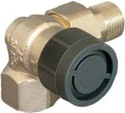 Oventrop Baureihe A Thermostatventil 1181392 DN 15, Winkeleck, Links, Messing Vernickelt