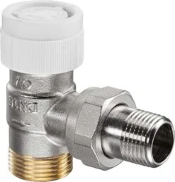 Oventrop Baureihe AV 9 Thermostatventil 1183747 G 3/4 AGxR 1/2, Eck, Messing Vernickelt