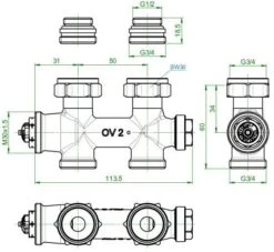 Oventrop Multiblock T Anschlussarmatur 1184083 1/2" AGx3/4" AG, Durchgang, Zweirohrarmatur -Werkzeug Angebote Oventrop Multiblock T Anschlussarmatur 1184083 1 2 AGx3 4 AG Durchgang Zweirohrarmatur 2