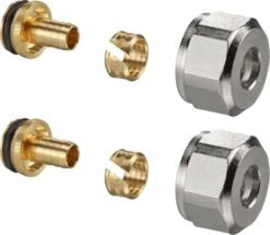 Oventrop Ofix K Klemmringverschraubung 1016870 12x2mm, 2-fach, Für G 3/4 AG, ÜM Vernickelt