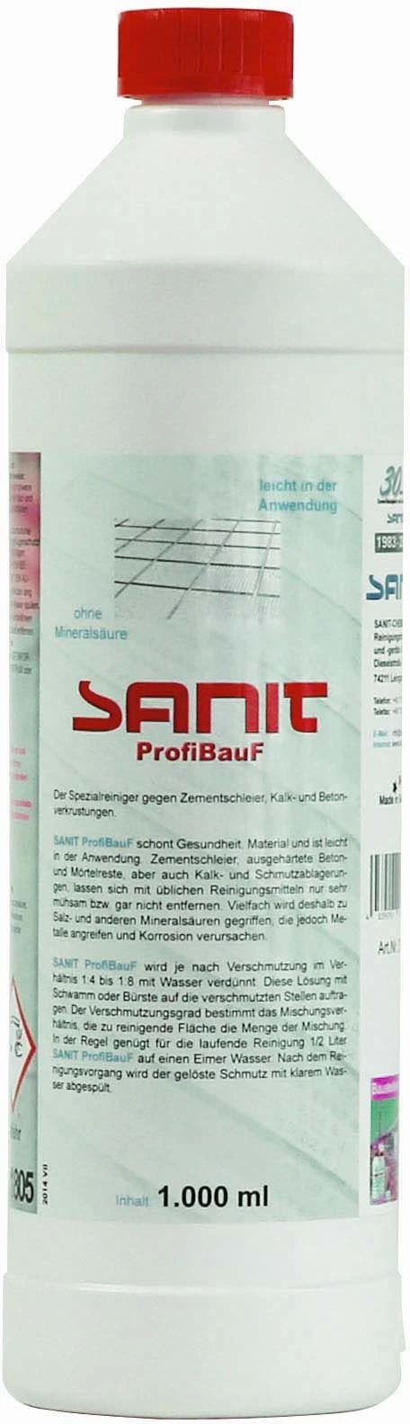 Sanit Zementschleierentferner 3170 1000 Ml, Flasche 1 Sanit Zementschleierentferner 3170 1000 Ml, Flasche