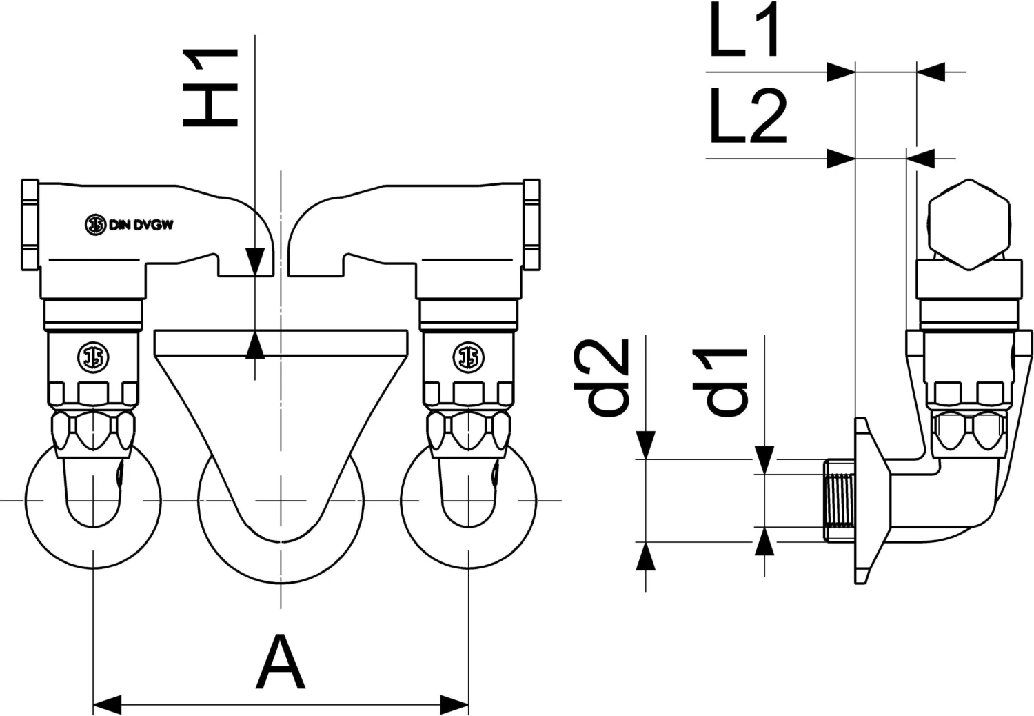 Schlösser Rohrbelüfter Bauform E 0082031550001 2-fach, DN 15, 1/2 X 1 X 1/2", Verchromt 2 Schlösser Rohrbelüfter Bauform E 0082031550001 2-fach, DN 15, 1/2 X 1 X 1/2", Verchromt – Bild 2