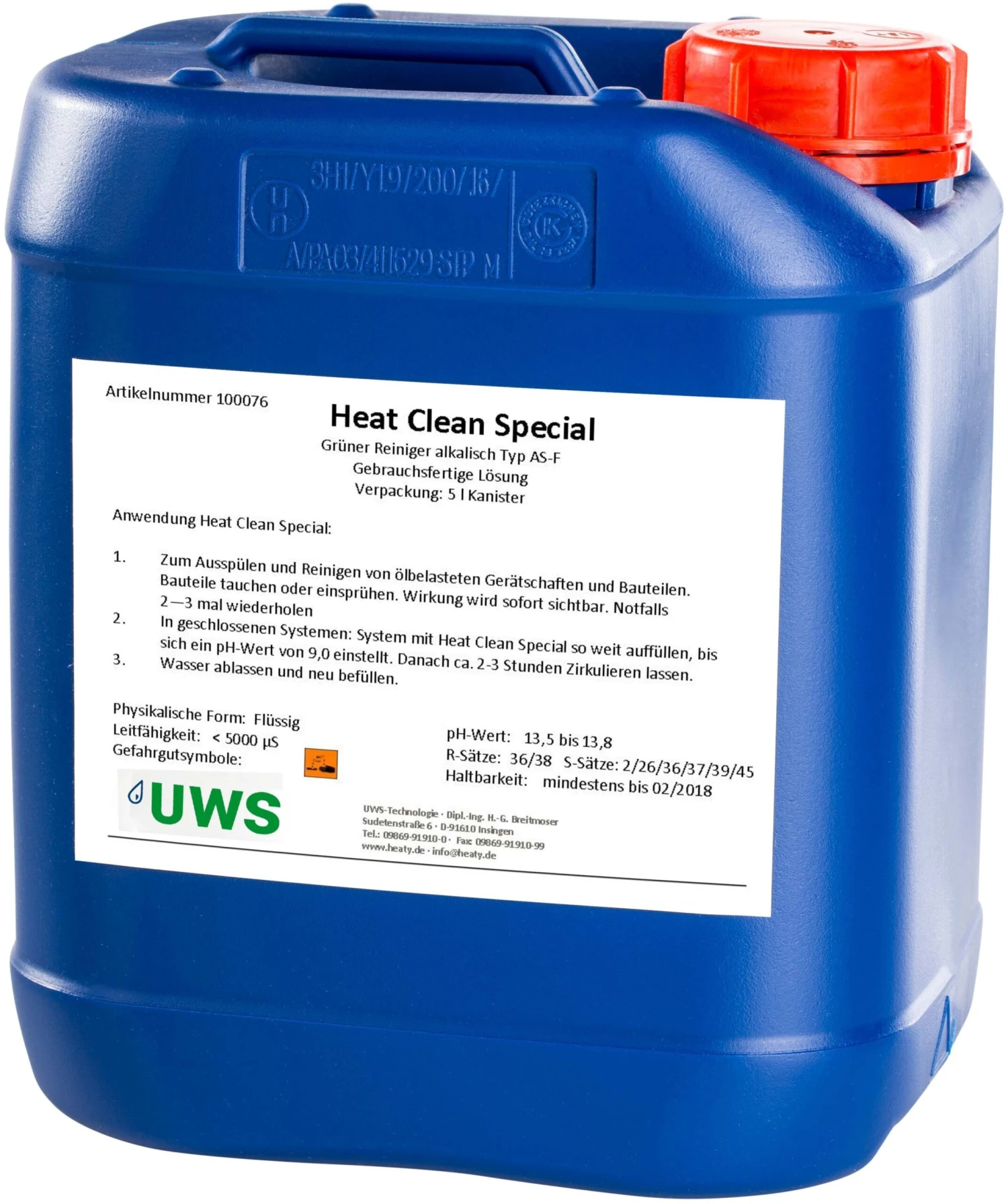 UWS Heat Reiniger 100076 Alkalisch, Für Verschlammungen, 5 L Kanister 1 UWS Heat Reiniger 100076 Alkalisch, Für Verschlammungen, 5 L Kanister