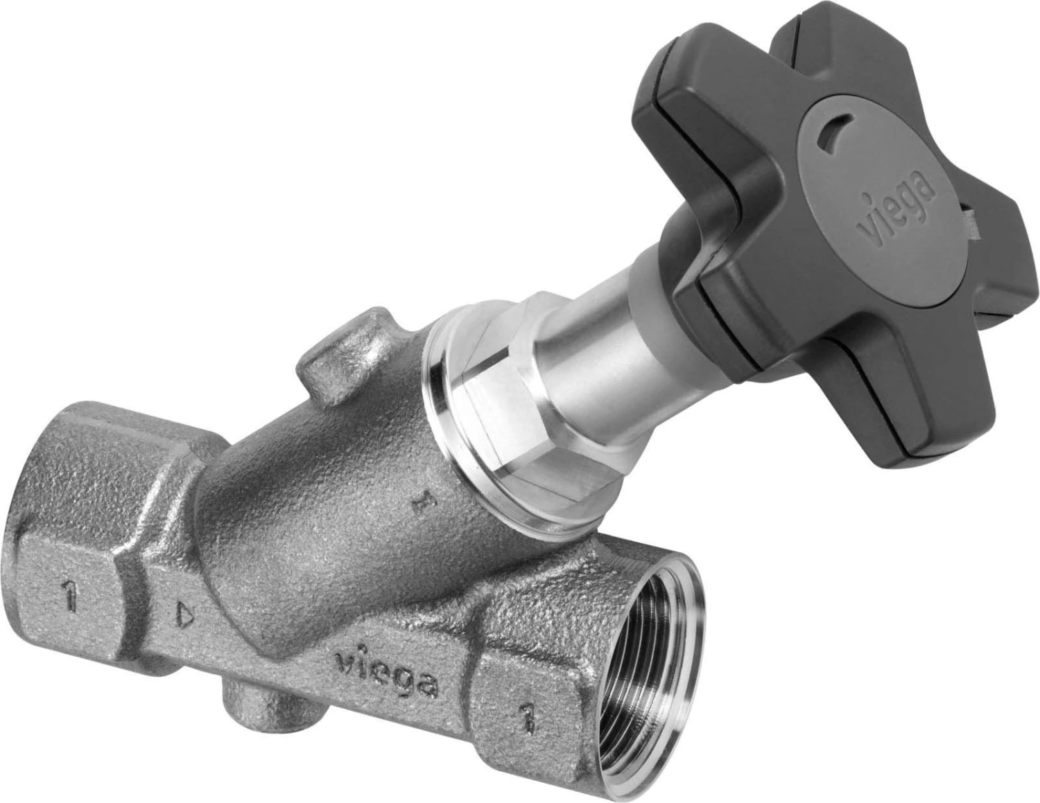 Viega Easytop Schrägsitzventil 756734 DN 25, Rp 1, Rotguss, Für Wasserzählerbügel 2 Viega Easytop Schrägsitzventil 756734 DN 25, Rp 1, Rotguss, Für Wasserzählerbügel – Bild 2