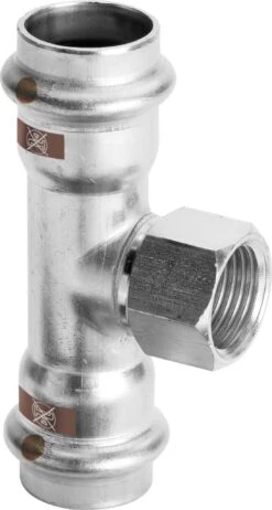 Viega Temponox T-Stück 810887 22 X Rp 1/2 X 22 Mm, Stahl, Nicht Rostend, Rp-Gewinde, SC-Contur
