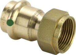 Viega Verschraubung Sanpress 2263 15 Mm X G 1, Rotguss Oder Siliziumbronze, Flachdichtend, SC-Contur