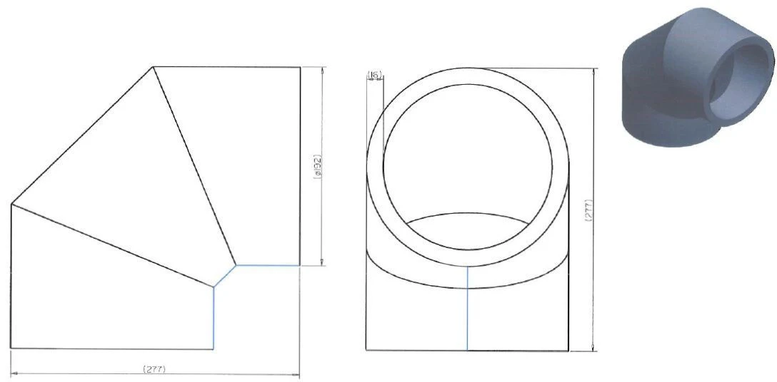 Wolf ISO-Rohrbogen 2577363 90Grad, DN 160 2 Wolf ISO-Rohrbogen 2577363 90Grad, DN 160 – Bild 2